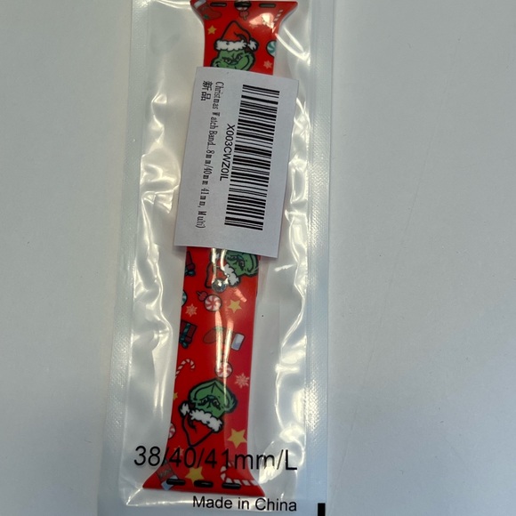 Christmas Grinch silicone adjustable Apple Watch band red green 38/40/41mm NWT - Picture 2 of 12